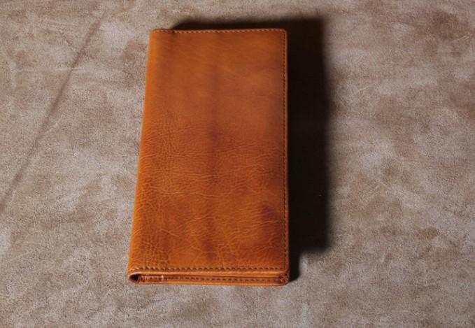 Genuine Leather Mens Cool Long Leather Wallet Slim Travel Passport Wallet for Men