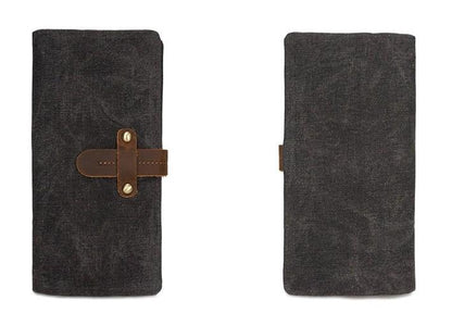 Mens Canvas Long Wallets for men Bifold Cool Men Long Wallet