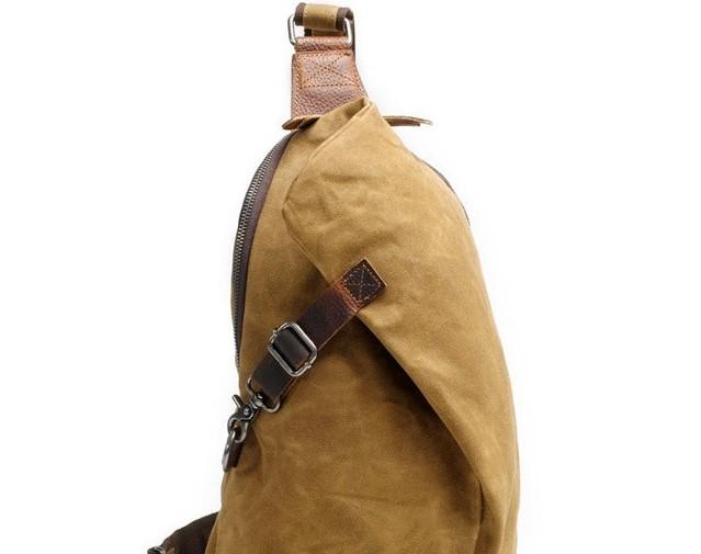 Cool Waxed Canvas Mens One Shoulder Pack Sling Bag Chest Bag for men