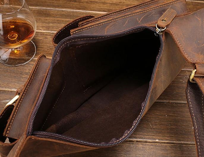 Leather Mens Sling Bag Chest Bag Cool Sling Shoulder Bag Sling Backpack for men