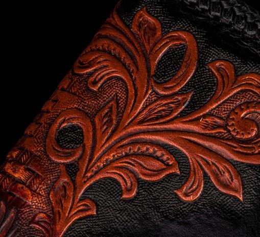 Handmade Leather Men Tooled Eagle Cool Leather Wallet Long Phone Clutch Wallets for Men