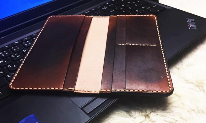 Vintage Leather Bifold Mens Long Wallet Coffee Leather Long Wallets for Men