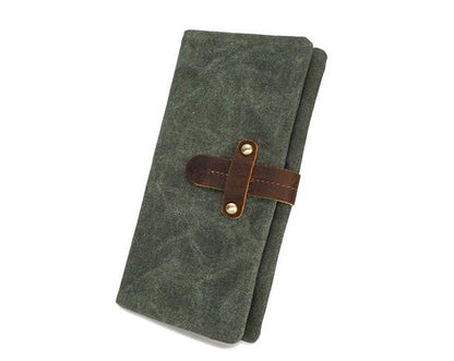 Mens Canvas Long Wallets for men Bifold Cool Men Long Wallet