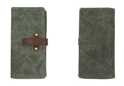 Mens Canvas Long Wallets for men Bifold Cool Men Long Wallet