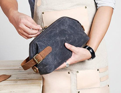 Large Canvas Mens Clutch Bag Zipper Wristlet Bag Phone Purse for Men