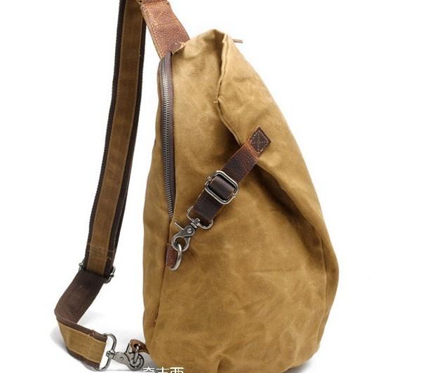 Cool Waxed Canvas Mens One Shoulder Pack Sling Bag Chest Bag for men