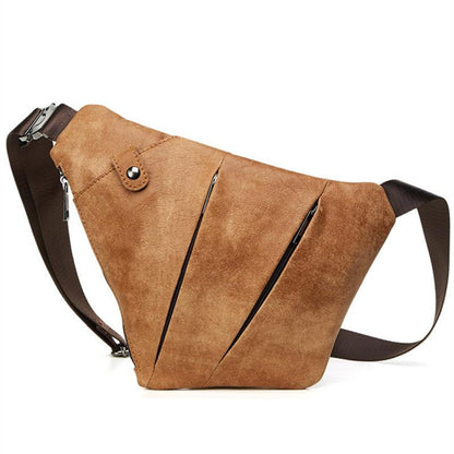 Leather Mens Cool Sling Bag Crossbody Bag Chest Bag for men