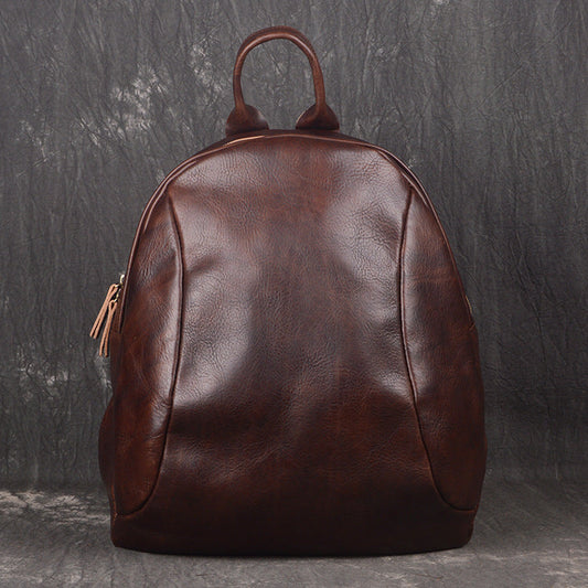 Vintage Leather Brown Men's Backpack Computer Backpack College Backpack For Men