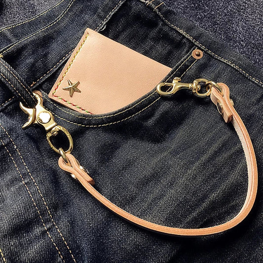 Cool Men's Leather 14¡®¡¯ Brass Key Chain Punk Wallet Chain Pants Chain For Men