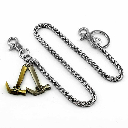 Cool Silver Mens Pants Chain Hammer Biker Wallet Chain Long Wallet CHain For Men