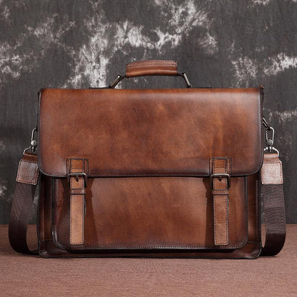 Brown Leather Men's Professional Briefcase 14¡®¡¯ Laptop Handbag Black Business Bag Messenger Bag For Men