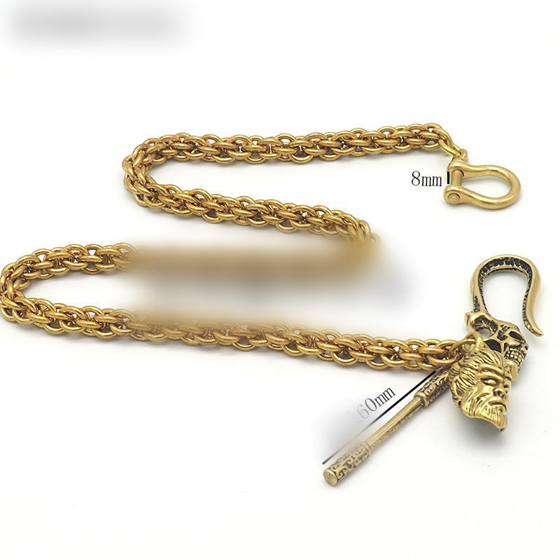 Cool Brass 18¡®¡¯ Biker Wallet Chain Skull Key Chain Wallet Chain Pants Chain For Men
