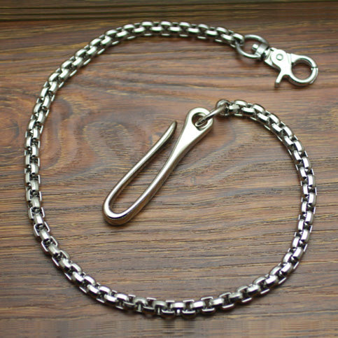 Cool Men's Handmade Stainless Steel Silver Biker Wallet Chain Pants Chain Wallet Chain For Men