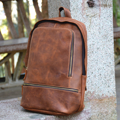 Vintage Leather Men's 13inch Computer Backpack Travel Backpack For Men