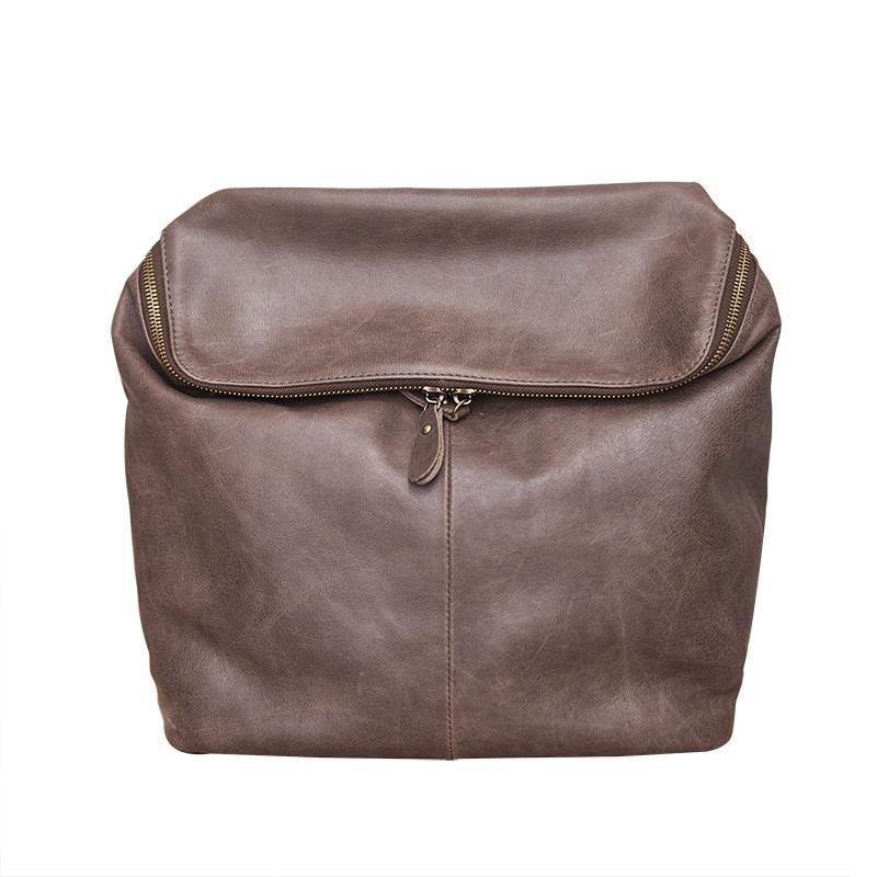 Cool Leather Mens Messenger Bag Square Brown Leather Courier Bags Postman Bags for Men