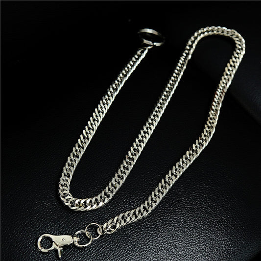 Badass Men's Silver Stainless Steel Wallet Chain Pants Chain Long Biker Wallet Chain For Men