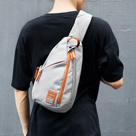 Cool Nylon Casual Men's Black Chest Bag One Shoulder Backpack For Men