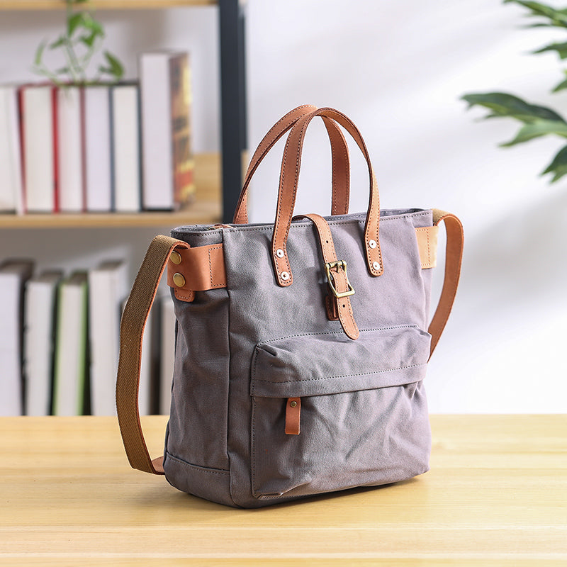 Canvas Leather Mens Womens Handbag Tote Bag Shoulder Bag Tote Purse For Men