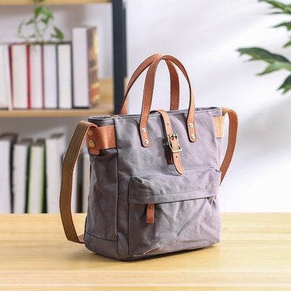 Canvas Leather Mens Womens Handbag Tote Bag Shoulder Bag Tote Purse For Men