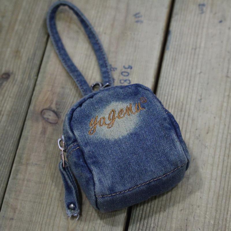 Denim  Womens Mens MIni Mobile Bag Wristlet Bags Jean Blue Clutch Purse For Women