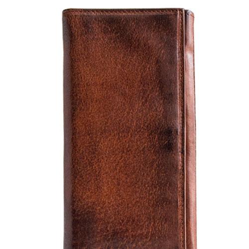 Handmade Leather Mens Cool Long Leather Wallet Bifold Clutch Wallet for Men