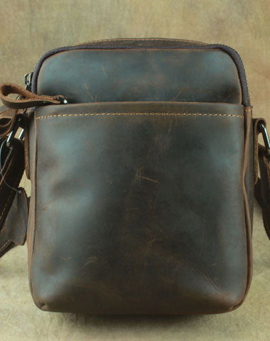 Cool Leather Mens Small Messenger Bag Tablet Side Bag Shoulder Bags For Men