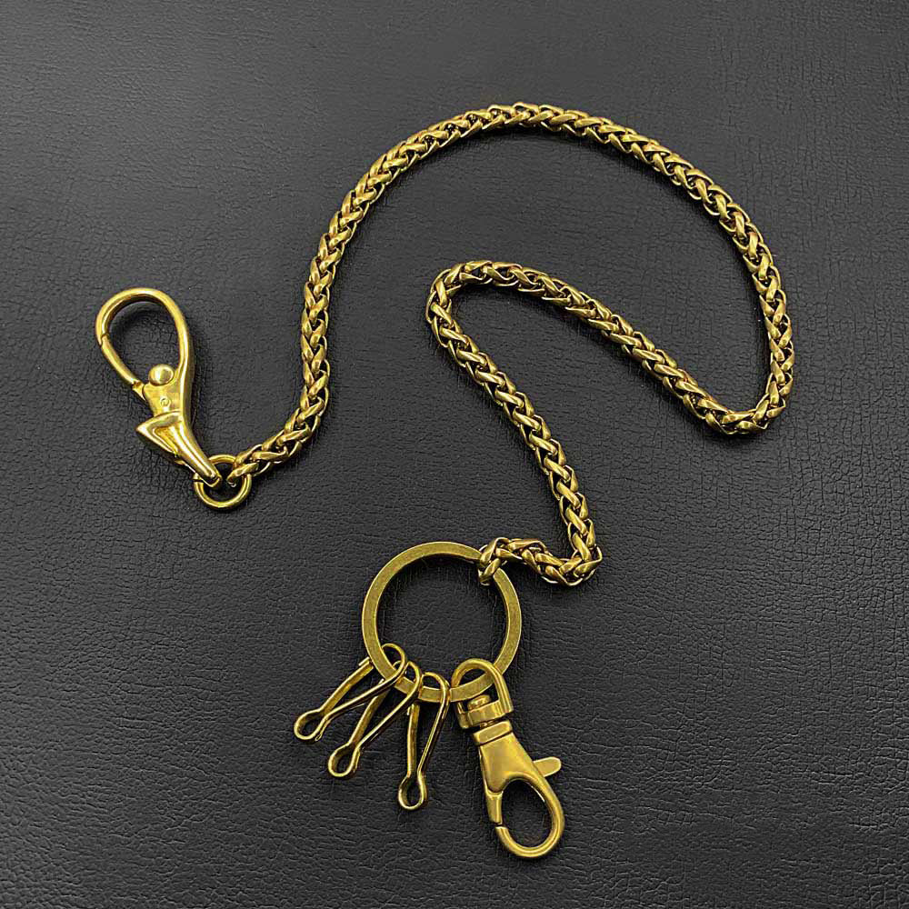 Fashion Brass 18' Mens Key Chain Pants Chain Wallet Chain Motorcycle Wallet Chain for Men