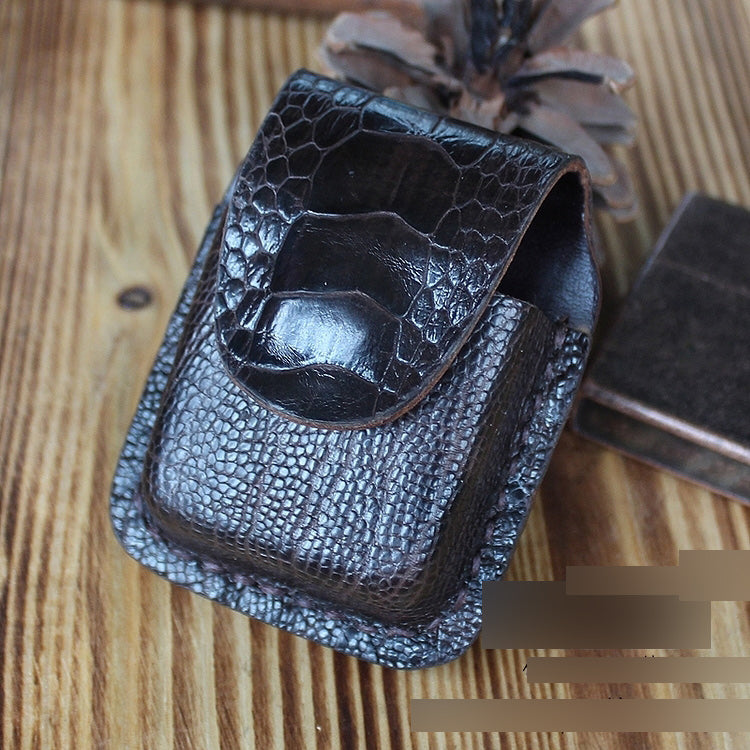 Mens Coffee Handmade Leather Classic Zippo Lighter Cases Zippo Lighter Holder with Belt Loop