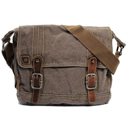 Cool Canvas Black Mens 13 inches Messenger Bag Side Bags Green Postman Bag Courier Bag For Men