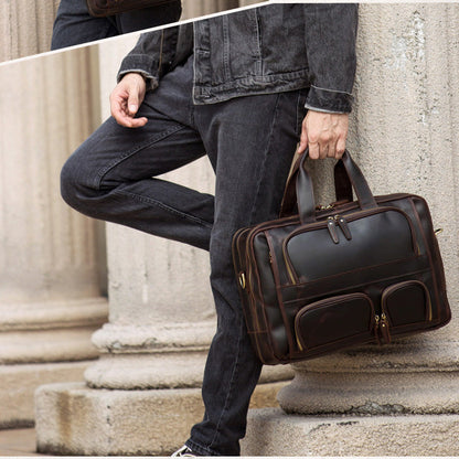 Vintage Leather Men's Briefcase 15¡®¡¯ Laptop Briefcase Professional Bag For Men