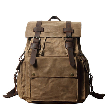 Cool Waxed Canvas Retro Mens Black Large 15¡®¡¯ Travel Backpack Computer Backpack Hiking Backpack for Men