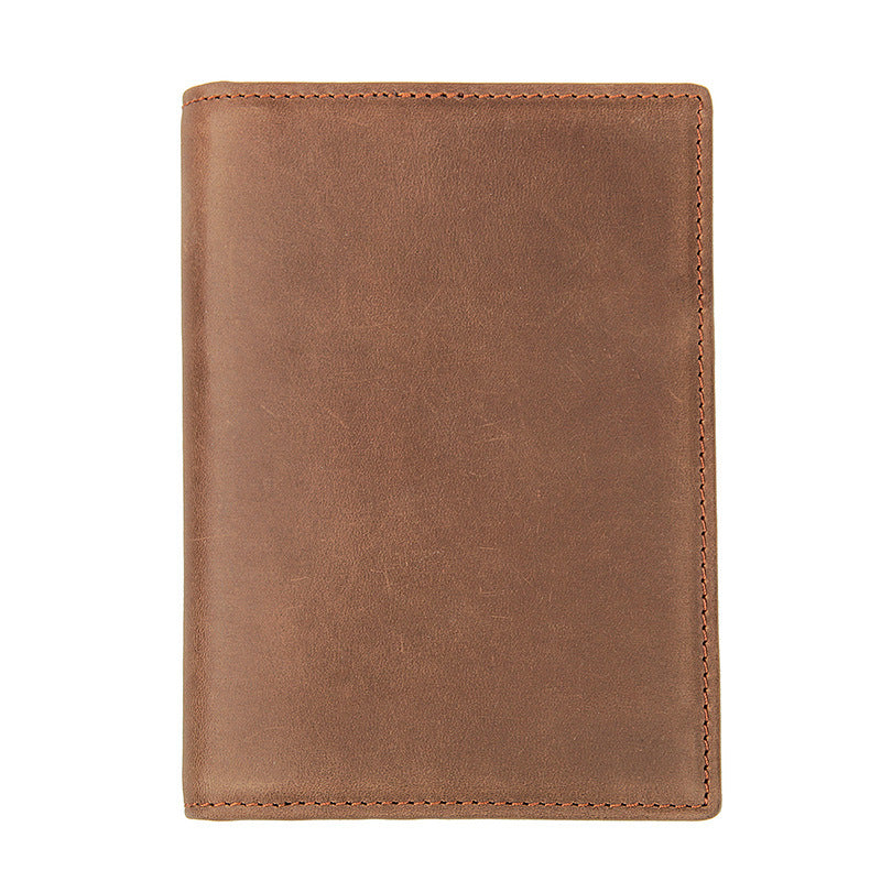 Slim RFID Men's Leather Bifold Passport Wallet Travel Wallet Ticket Wallet For Men