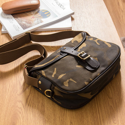 Canvas Mens Saddle Casual Camouflage Shoulder Bag Courier Bag Side Bag Messenger Bag for Men