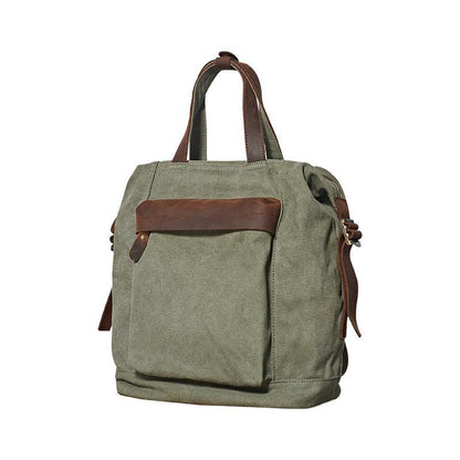 Canvas Mens Backpacks Canvas Green Satchel Backpack Canvas Computer Backpack for Men