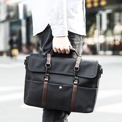 Fashion Nylon Cloth Men's Black Business Briefcase Shoulder Bag Computer Handbag For Men