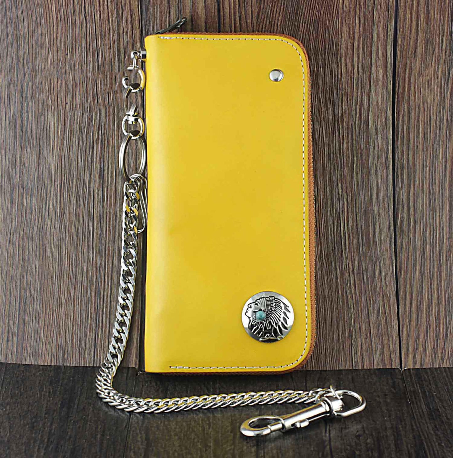 Cool Leather Men's Long Wallet with Chain Biker Chain Wallet Biker Wallet For Men