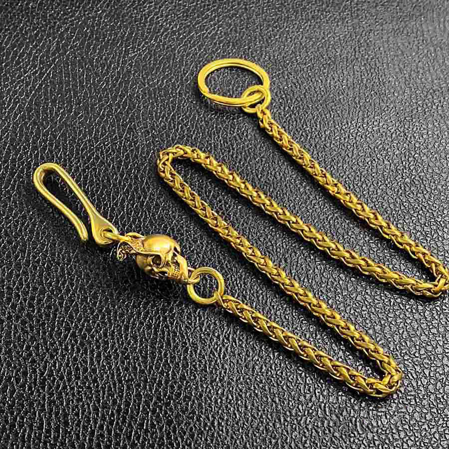 Cool Brass 18' Mens Lizard Skull Key Chain Pants Chain Wallet Chain Motorcycle Wallet Chain for Men
