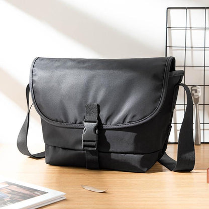 Cool Black Mens 10 inches Nylon Cloth Side Bag Black Messenger Bags Postman Bag for Men