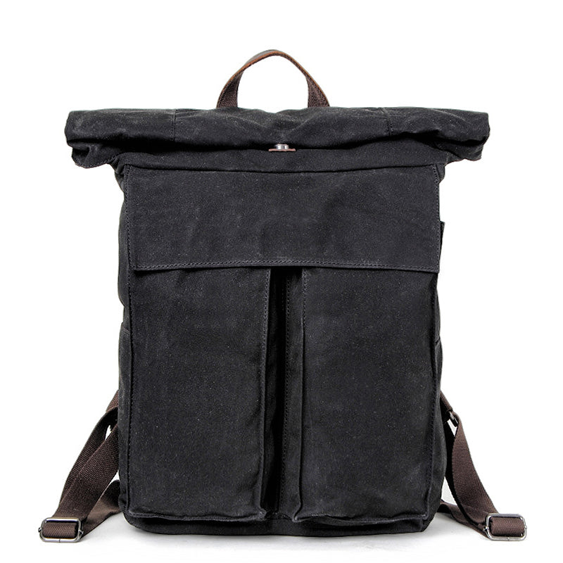 Cool Waxed Canvas Mens Waterproof 15.6'' Travel Backpack Hiking Backpack for Men