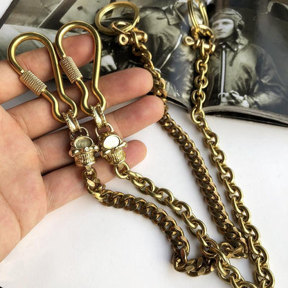 Badass Brass Copper Skull Mens Pants Chain Biker Wallet Chain 18¡®a€?Jeans Chain Jean Chain For Men