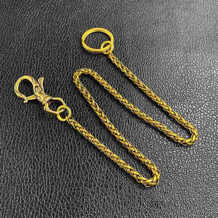 Fashion Brass 18' Mens Dragon Ring Key Chain Gold Pants Chain Wallet Chain Motorcycle Wallet Chain for Men