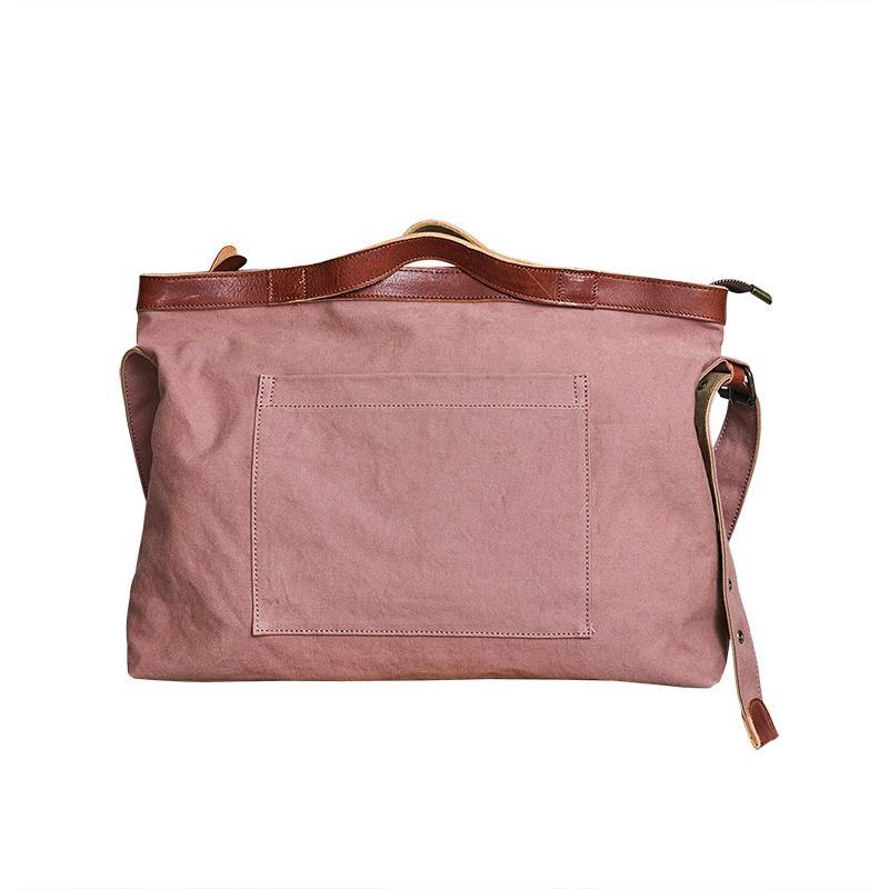 Canvas Womens Mens Pink Leather Large Messenger Bag Courier Bag Green Postman Bag for Men Women