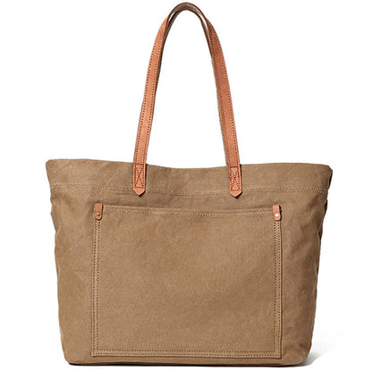 Khaki Vintage Canvas Men Womens Large Tote Bag Green Canvas Shoulder Tote Bag Shopper Tote For Men