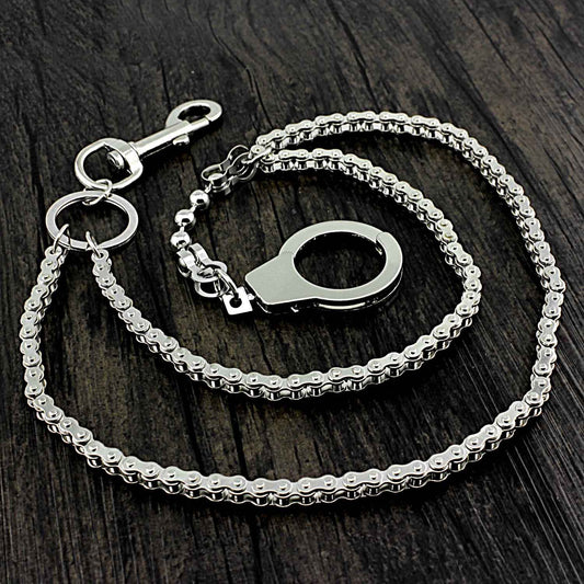 Badass Silver Mens Double Bike Chain Pants Chain Wallet Chain Biker Wallet Chain For Men