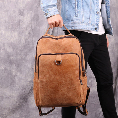 Vintage Brown Leather Men's Backpack School Backpack College Backpack For Men