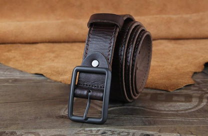 Genuine Leather Punk Rock Biker Trucker Mens Belt Men Black Coffee Belt for Men