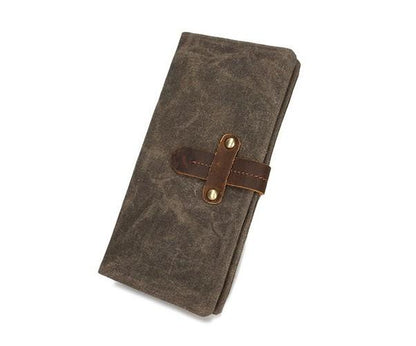 Mens Canvas Long Wallets for men Bifold Cool Men Long Wallet