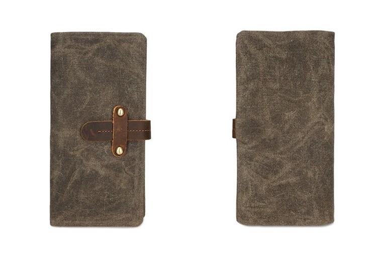 Mens Canvas Long Wallets for men Bifold Cool Men Long Wallet