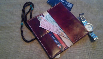 Vintage Leather Bifold Mens Long Wallet Leather Long Wallets for Men