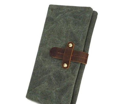 Mens Canvas Long Wallets for men Bifold Cool Men Long Wallet